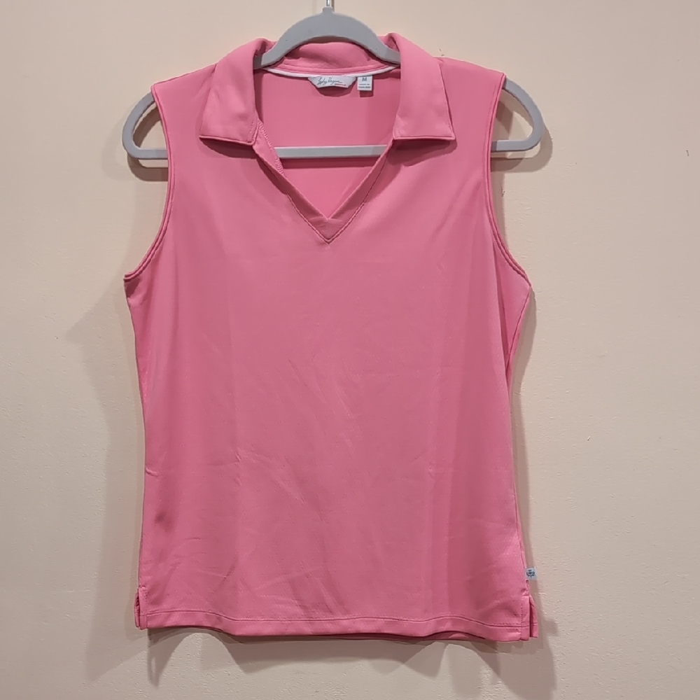 Lady Hagen Pink Collared Tank Top